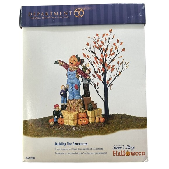Dept 56 Building The Scarecrow Snow Village Halloween Pumpkin Figurine 56.55203 - Picture 2 of 9